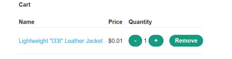 price를 1로 변경한 뒤 $0.01로 등록된 재킷