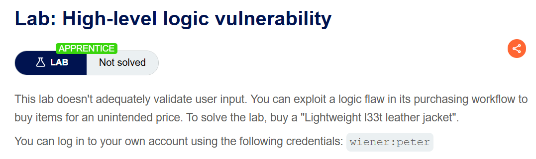 High-level logic vulnerability 랩 설명