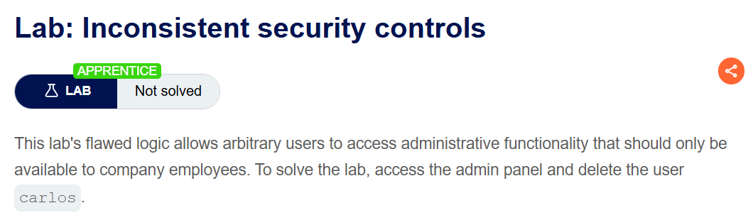 Inconsistent security controls 랩 설명