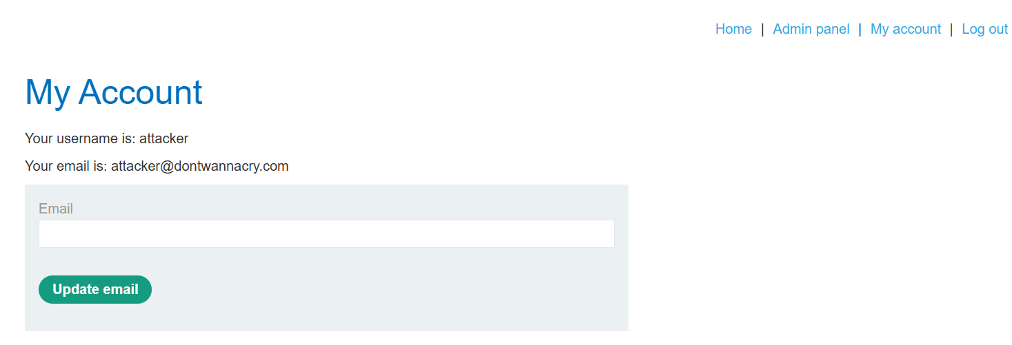 회사 이메일로 변경한 뒤 표시된 Admin panel 링크